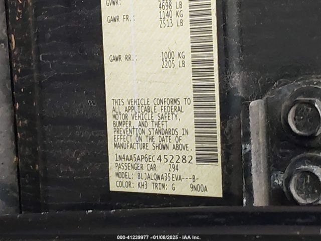 1N4AA5AP6EC452282 Nissan Maxima 3.5 S