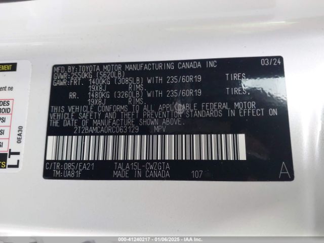2T2BAMCA0RC063129 Lexus Rx 350 Premium