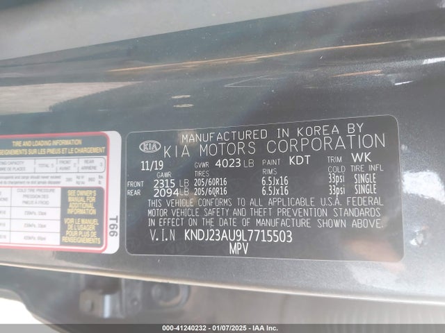 KIA SOUL LX 2020 KNDJ23AU9L7715503 Image 9