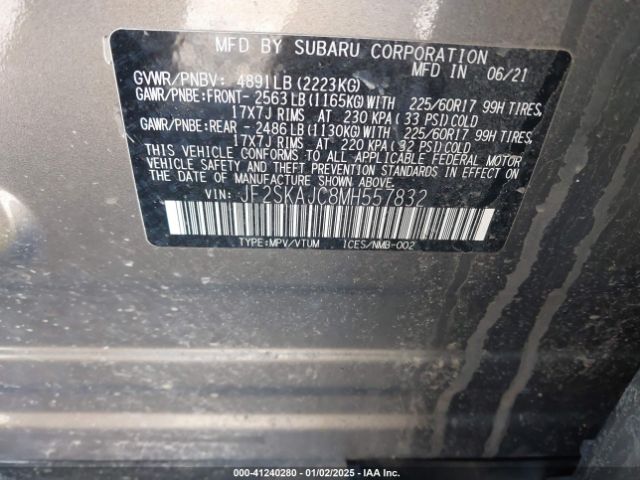 JF2SKAJC8MH557832 Subaru Forester Premium