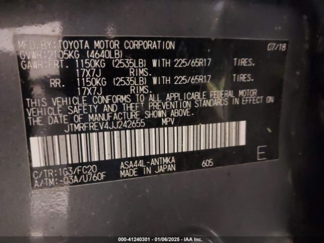JTMRFREV4JJ242655 Toyota Rav4 Adventure/xle