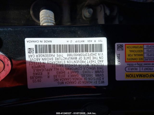 2HGFE2F53RH507866 Honda Civic Sport