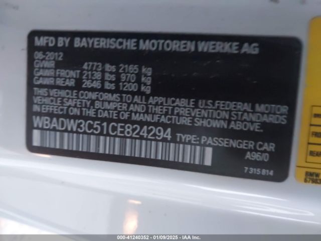 2012 BMW 328I WBADW3C51CE824294 Photo 8