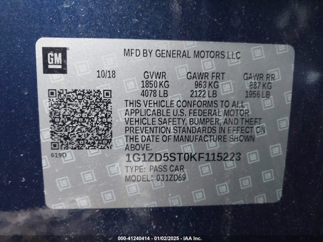Chevrolet MALIBU LT 2019 1G1ZD5ST0KF115223 Image 9