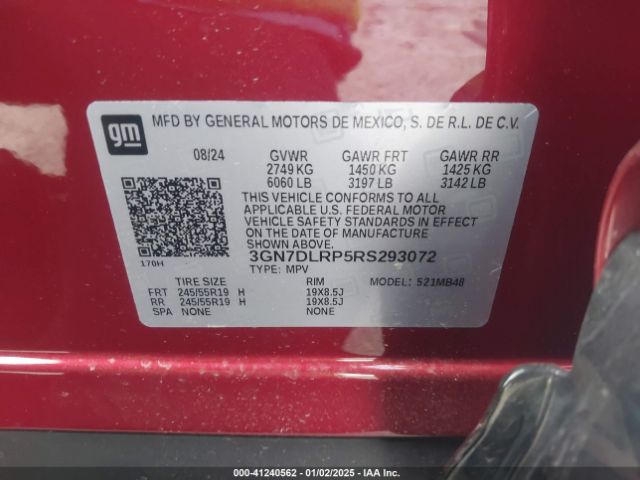 3GN7DLRP5RS293072 Chevrolet Equinox Ev Lt