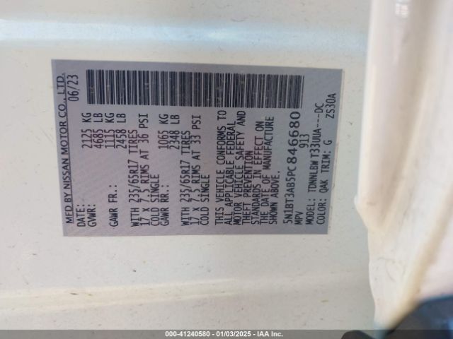 5N1BT3AB5PC846680 Nissan Rogue S Intelligent Awd