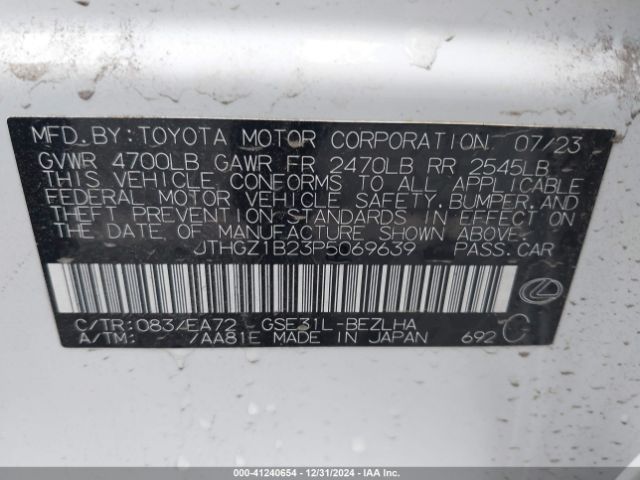 JTHGZ1B23P5069639 Lexus Is Is 350 F Sport