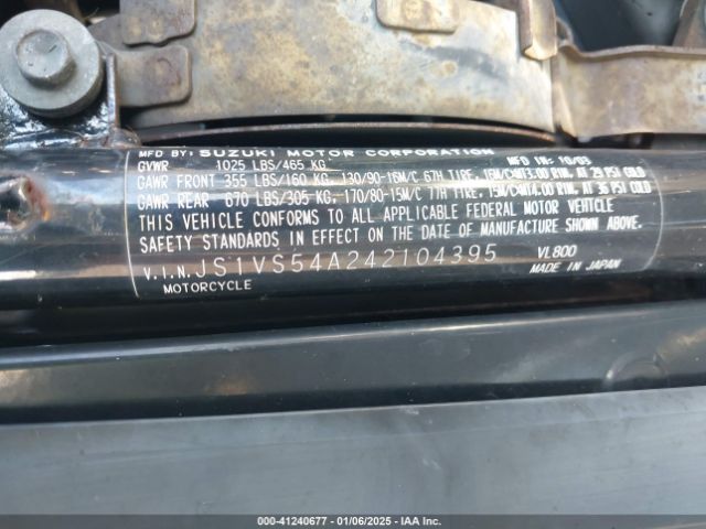 2004 SUZUKI VL800 JS1VS54A242104395 Photo 9
