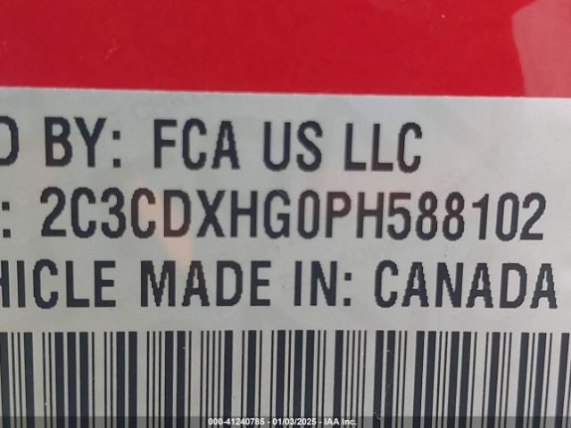 2C3CDXHG0PH588102 Dodge CHARGER GT