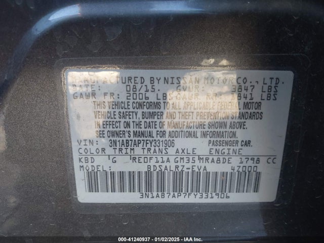Nissan 2015 2015 3N1AB7AP7FY331906 Image 9