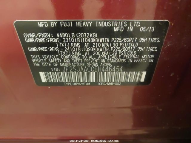 JF2SJAAC0EH446454 Subaru Forester 2.5i