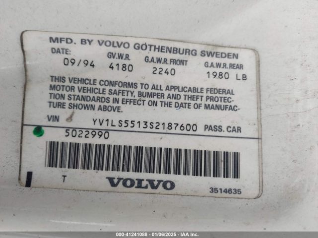 1995 VOLVO 850 YV1LS5513S2187600 Photo 8