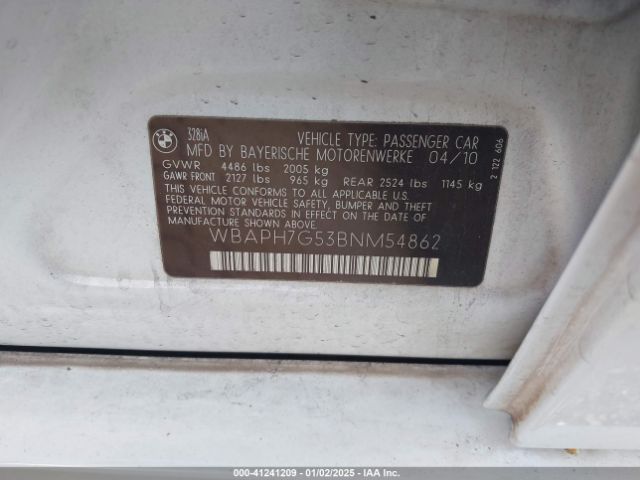 2011 BMW 328I WBAPH7G53BNM54862 Photo 8