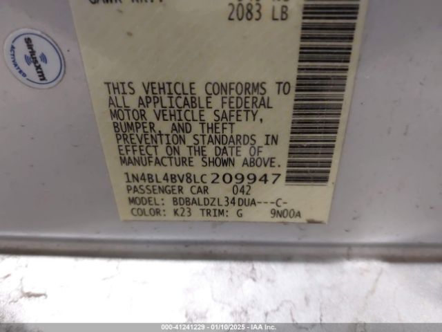 1N4BL4BV8LC209947 Nissan Altima S Fwd