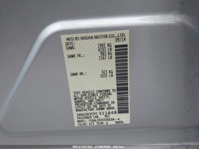 Nissan Leaf Sl 2015 1N4AZ0CP2FC311848 Image 9