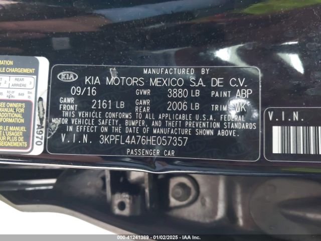 3KPFL4A76HE057357 KIA FORTE S