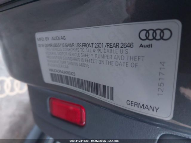 WAUC4CF54JA095323 Audi S5 3.0t Premium Plus