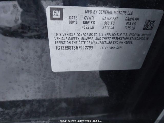 1G1ZE5ST3HF112709 Chevrolet MALIBU 1LT