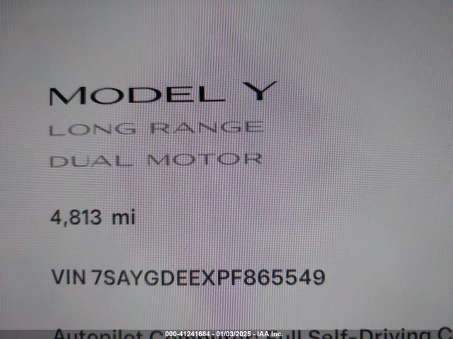 2023 TESLA MODEL Y 7SAYGDEEXPF865549 Photo 6