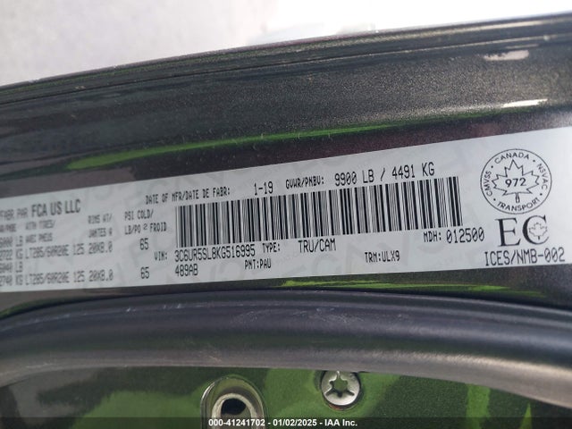 3C6UR5SL8KG516995 RAM 2500 Limited