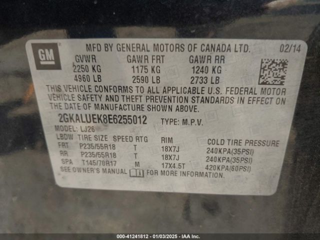 2GKALUEK8E6255012 GMC Terrain Denali