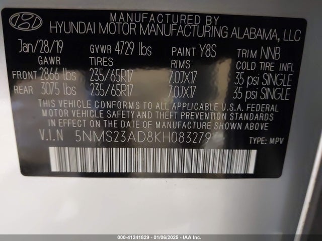 Hyundai Santa Fe Se 2019 5NMS23AD8KH083279 Image 9