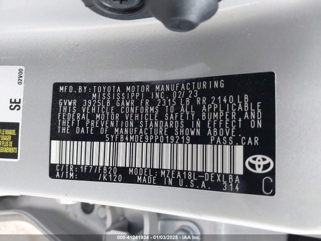Toyota COROLLA LE 2023 5YFB4MDE9PP019219 Image 9