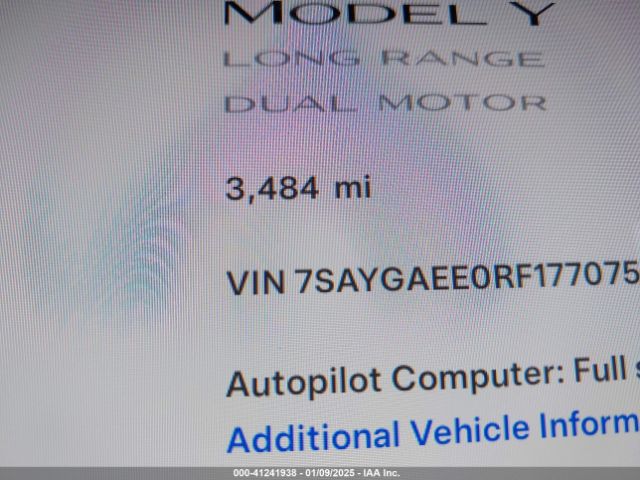 7SAYGAEE0RF177075 Tesla Model Y Long Range Dual Motor All-wheel Drive