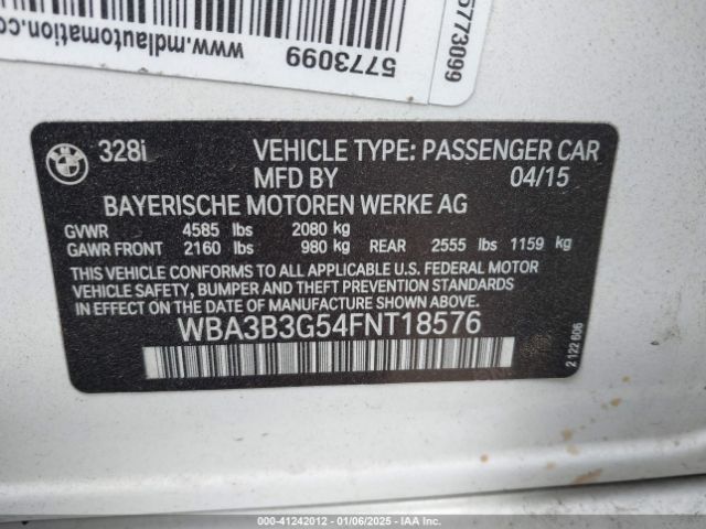 WBA3B3G54FNT18576 BMW 328i Xdrive