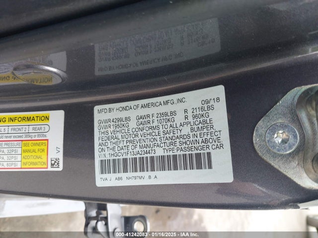 1HGCV1F13JA234473 Honda ACCORD LX