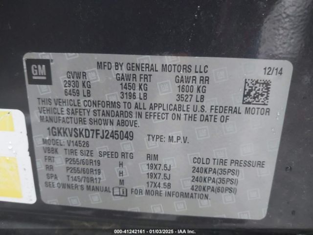 1GKKVSKD7FJ245049 GMC Acadia Slt-2