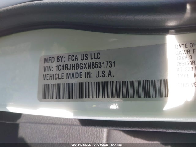 1C4RJHBGXN8531731 Jeep Grand Cherokee Limited 4x4