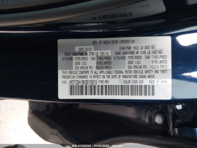 JM3TCBAY6N0616918 Mazda Cx-9 Touring Plus