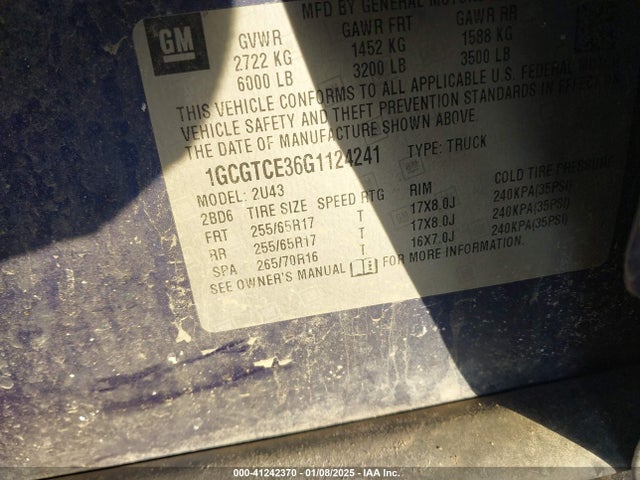 1GCGTCE36G1124241 Chevrolet Colorado Lt