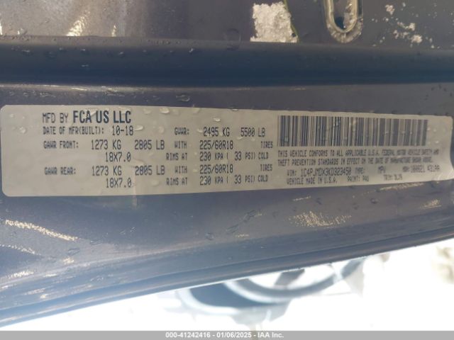 2019 JEEP CHEROKEE 1C4PJMDX3KD323450 Photo 8