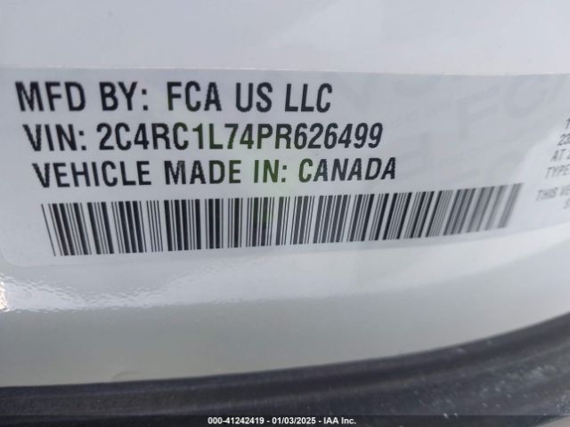 2C4RC1L74PR626499 Chrysler Pacifica Hybrid Touring L
