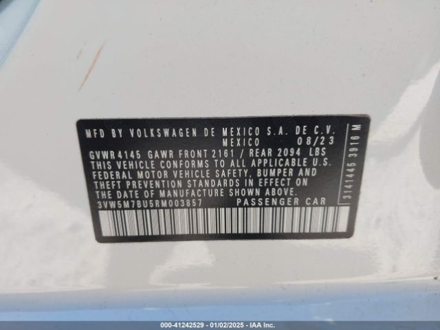 3VW5M7BU5RM003857 Volkswagen Jetta 1.5t S