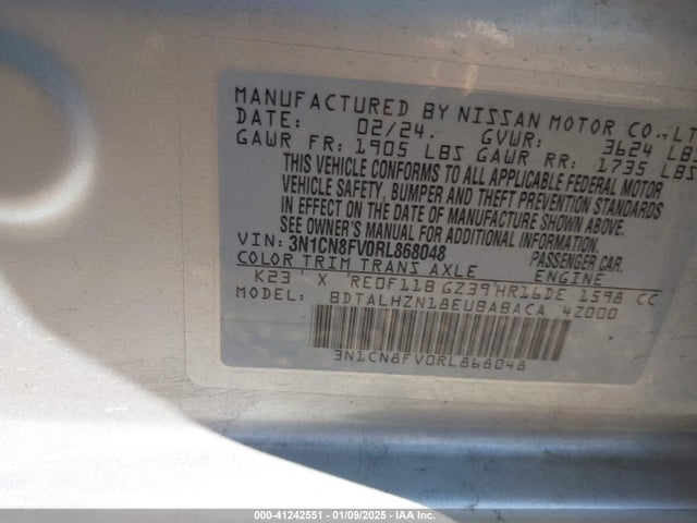 Nissan Versa 1.6 Sr 2024 3N1CN8FV0RL868048 Image 9