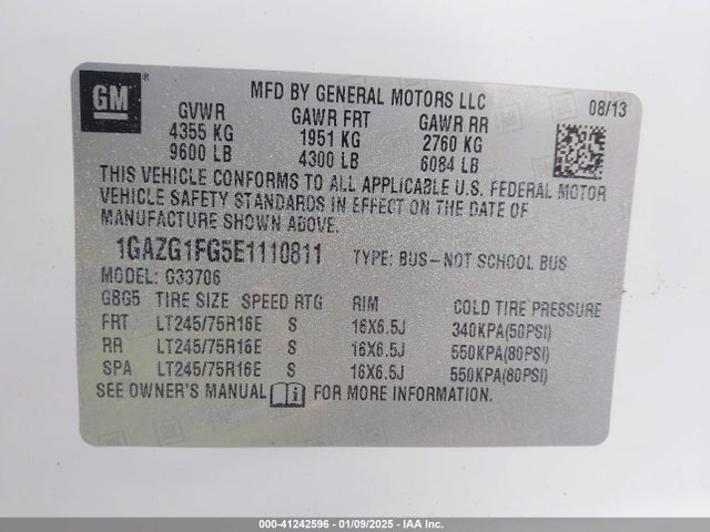 1GAZG1FG5E1110811 Chevrolet Express 3500 Lt