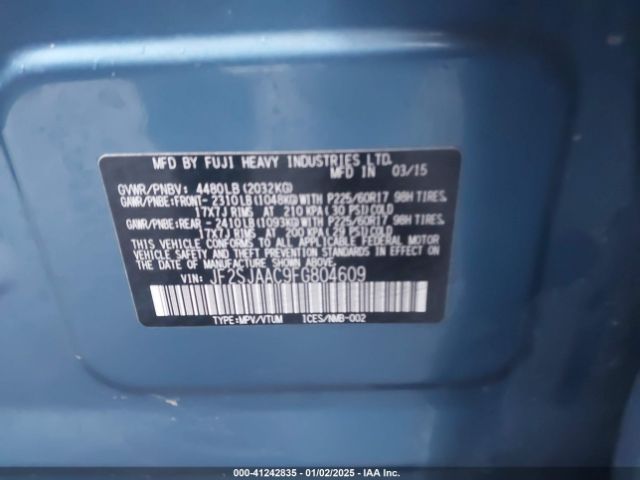 JF2SJAAC9FG804609 Subaru Forester 2.5i