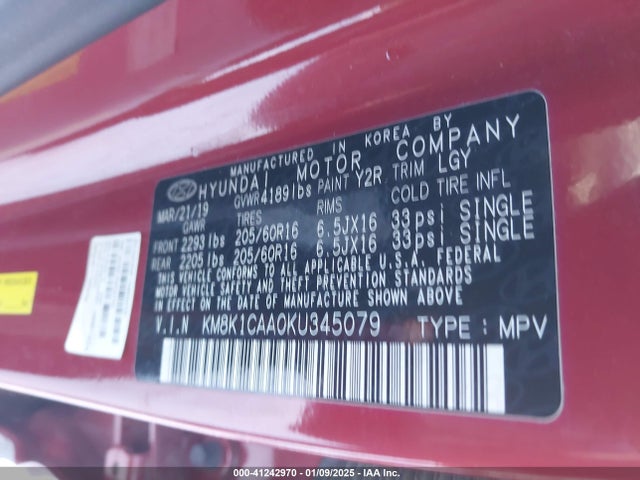 Hyundai Kona Se 2019 KM8K1CAA0KU345079 Image 9