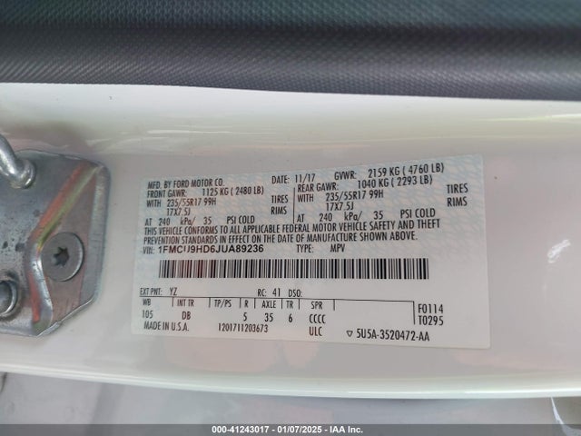 Ford ESCAPE SEL 2018 1FMCU9HD6JUA89236 Image 9