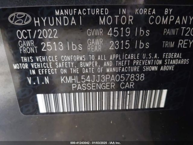 KMHL54JJ3PA057838 Hyundai Sonata Hybrid Limited