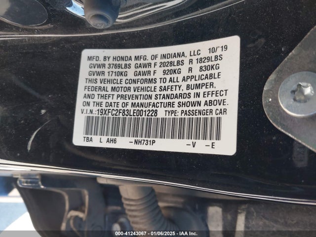 Honda Civic Sport 2020 19XFC2F83LE001228 Image 9