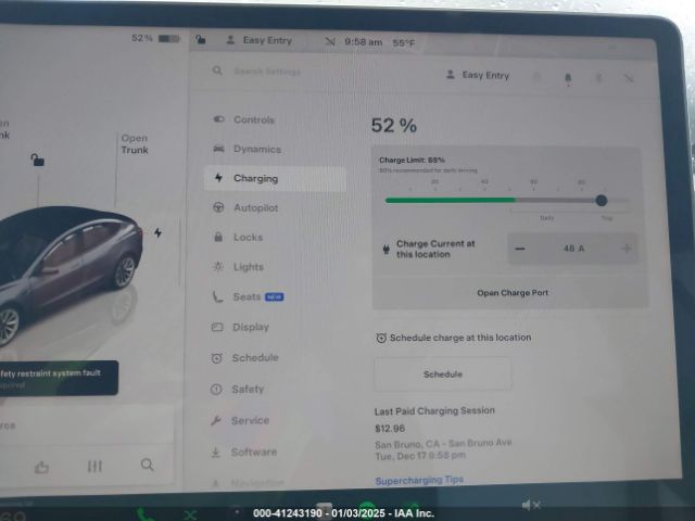 5YJ3E1EB9NF338892 Tesla Model 3 Long Range Dual Motor All-wheel Drive