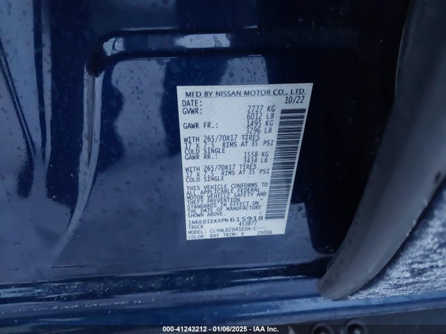 1N6ED1EKXPN615918 Nissan Frontier