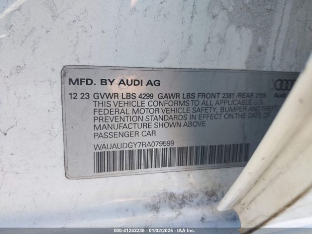 WAUAUDGY7RA079599 Audi A3 Premium 40 Tfsi Front-wheel Drive S Tronic