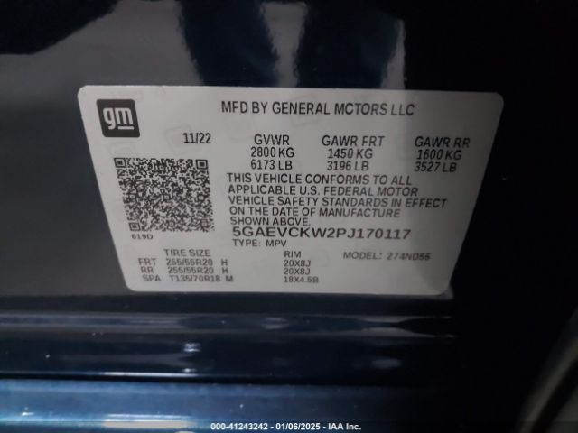 5GAEVCKW2PJ170117 Buick Enclave Avenir Awd