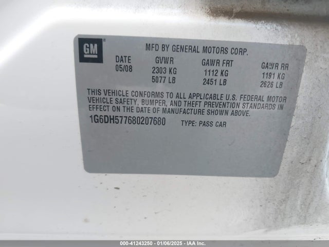 2008 CADILLAC CTS 1G6DH577680207680 Photo 8