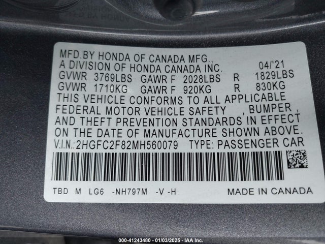 Honda Civic Sport 2021 2HGFC2F82MH560079 Image 9